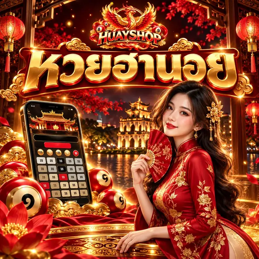 แบนเนอร์ HUAYSHOP หวยฮานอย โทนแดงทอง