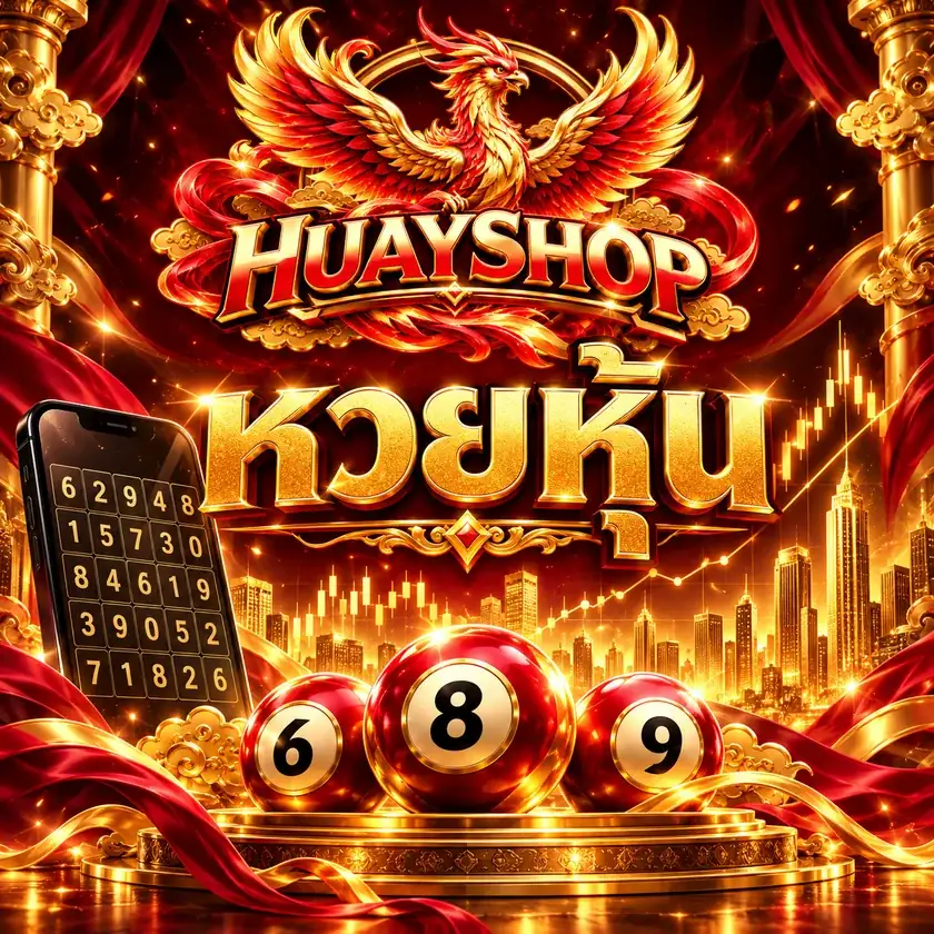 แบนเนอร์ HUAYSHOP หวยหุ้น โทนแดงทอง